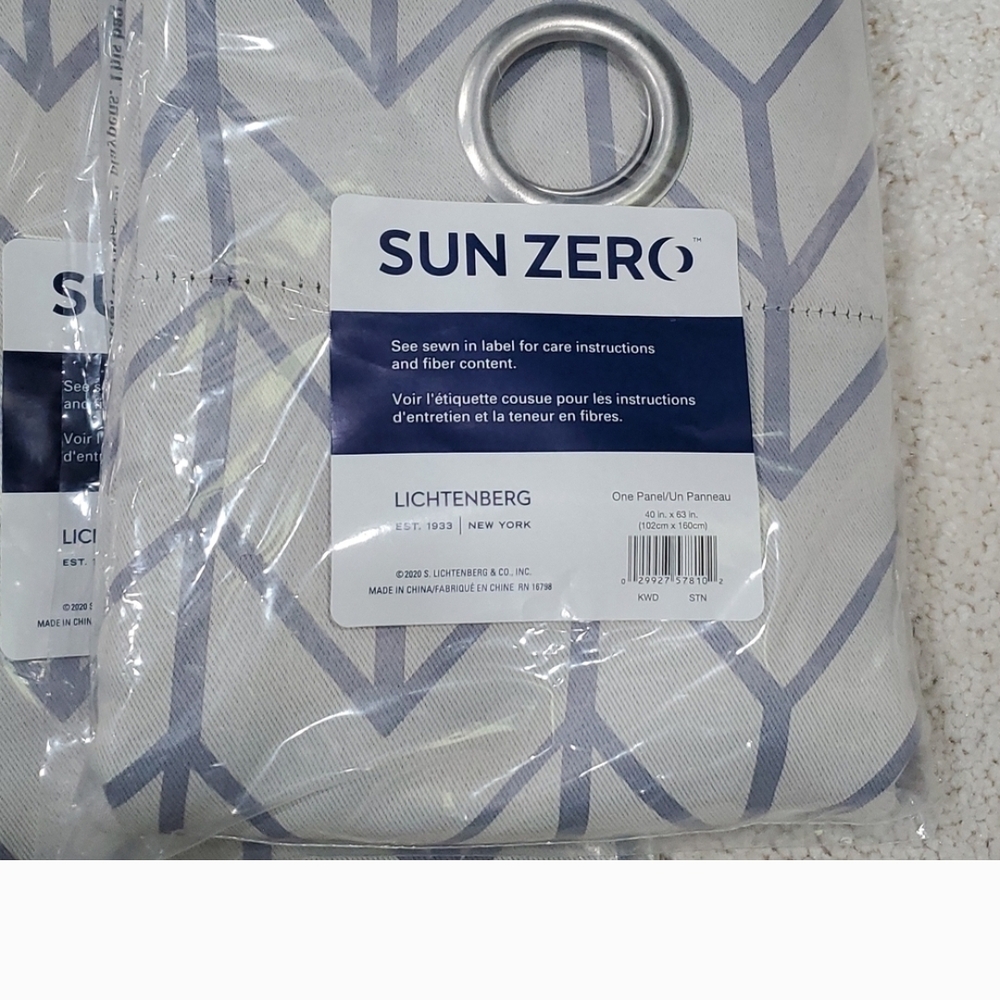 $$Sun Zero Lichtenberg Gray Chevron Curtains
